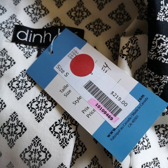 Dinh Ba Vest Small size  White/ Off white and Black Collar  Sleeveless 2 Pockets - Picture 4 of 7